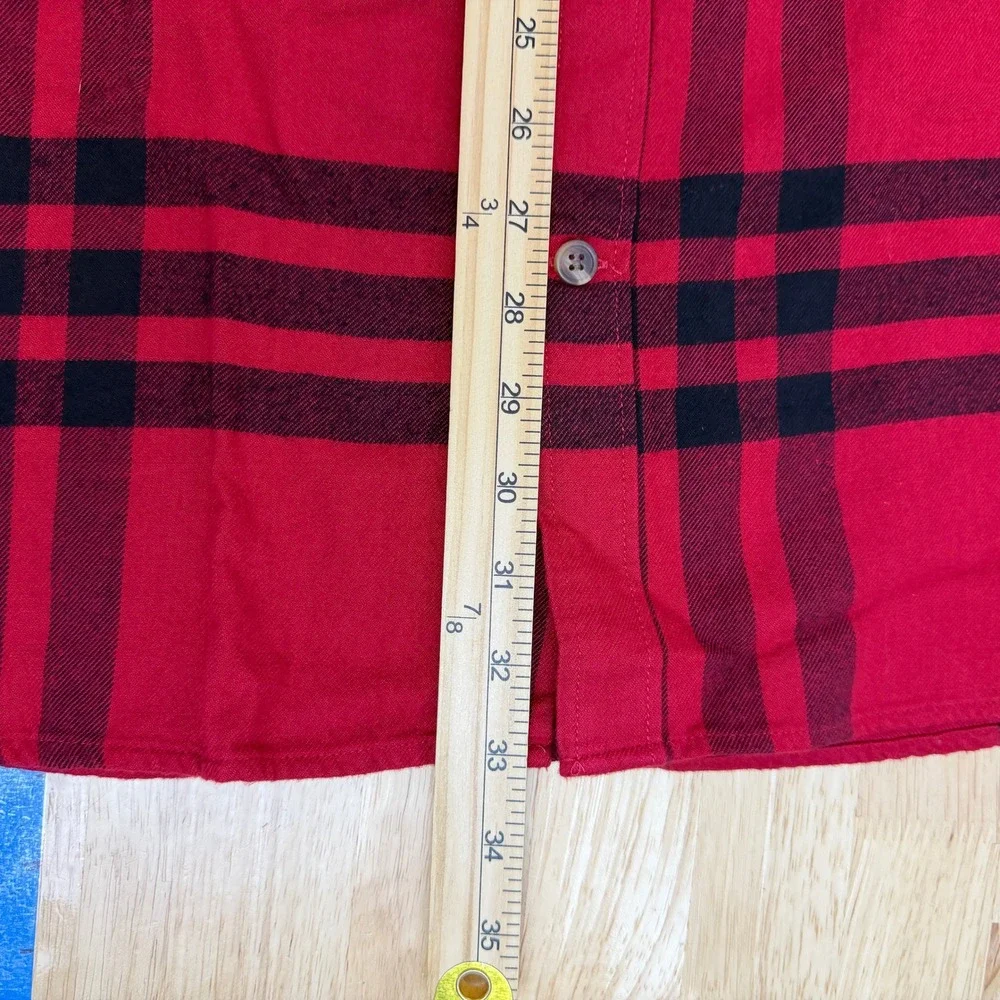 NEW Banana Republic Flannel Shirt Mens XXL Cotton Red Black Plaid Standard Fit